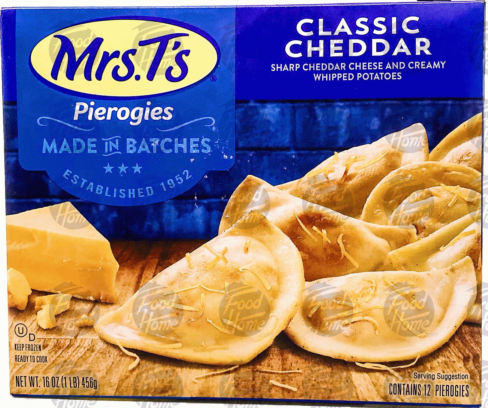 Mrs. T's Pierogies classic cheddar; sharp cheddar cheese and creamy whipped potatoes, folded in pasta shell, 12 ct Full-Size Picture